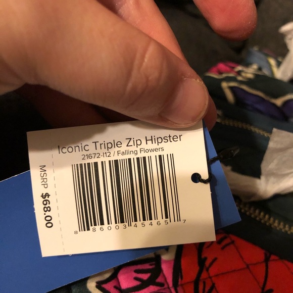 Vera Bradley Triple Zip Hipster Falling Flowers - Picture 5 of 5